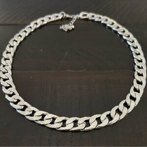Bright Silver Chunky Chain Link Necklace